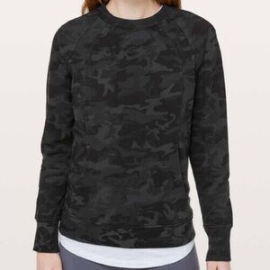 Lululemon Scuba Crew size 8 Incognito Camo Grey Black Pullover Sweatshirt